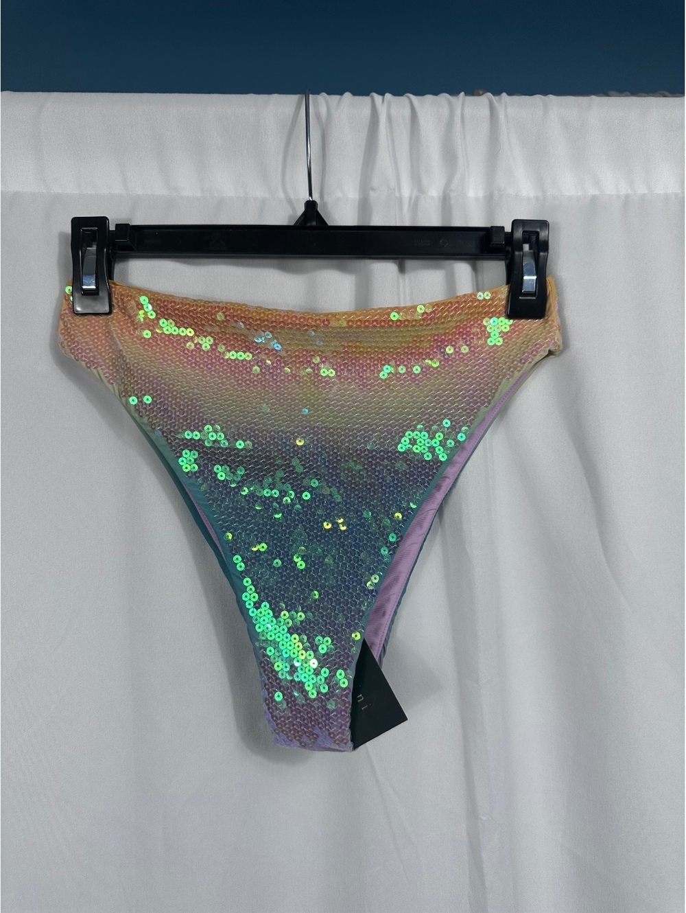 Dannijo x Gianni Bini High Waist Cheeky Sequin Bikini Bottom Size XS
